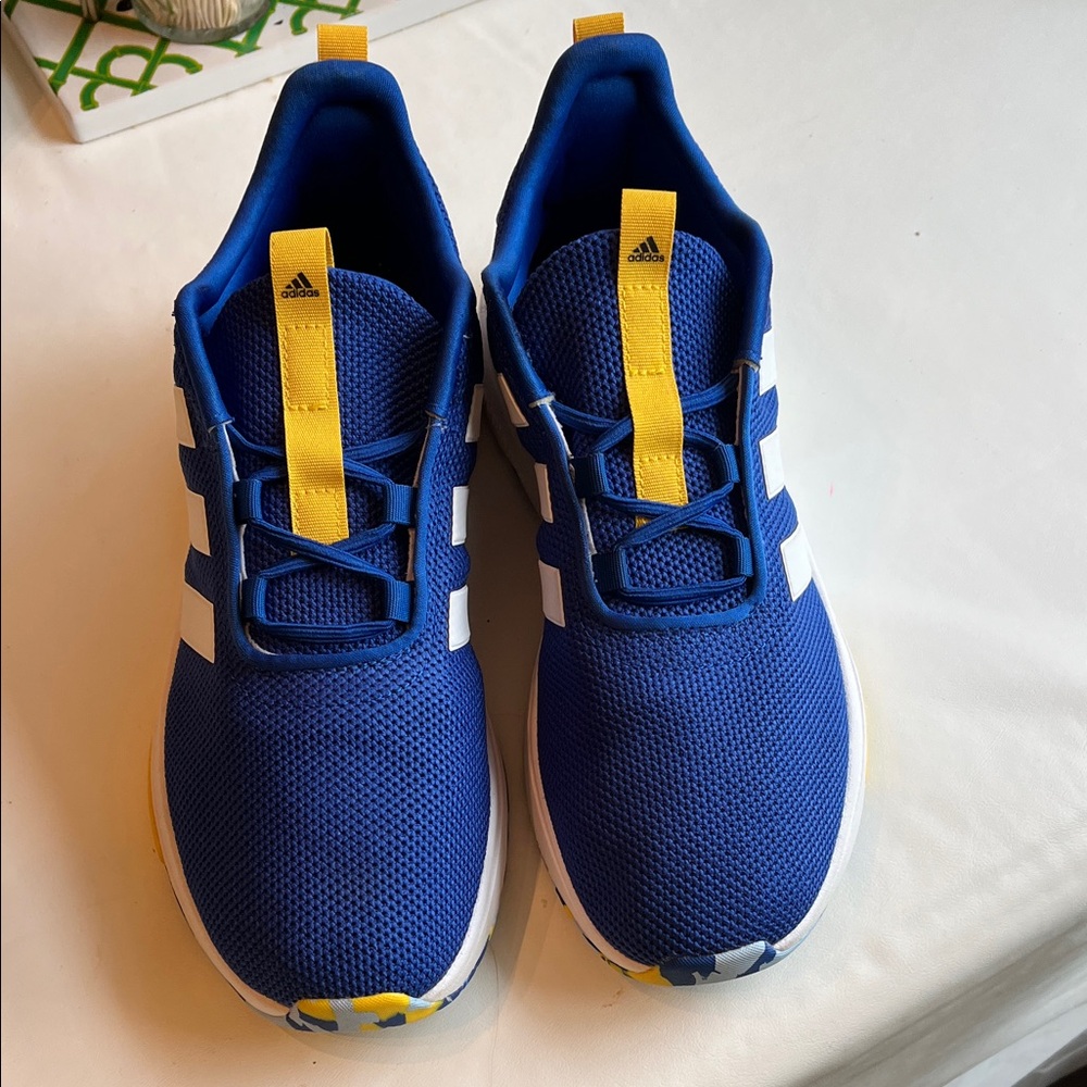 Adidas Kids Blue and Yellow Sneakers